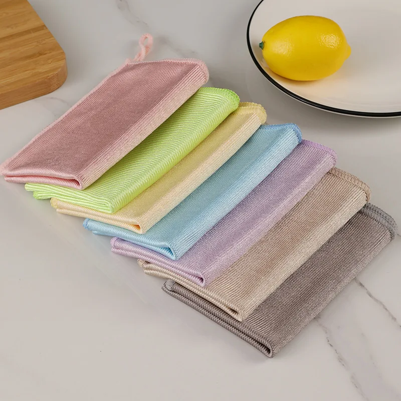 6/5/3PCS Set Microfiber Glass Polishing Cloth No Lint Bathroom Towel Cleaning Dishcloth No Traces Cloth Kitchen Accessories