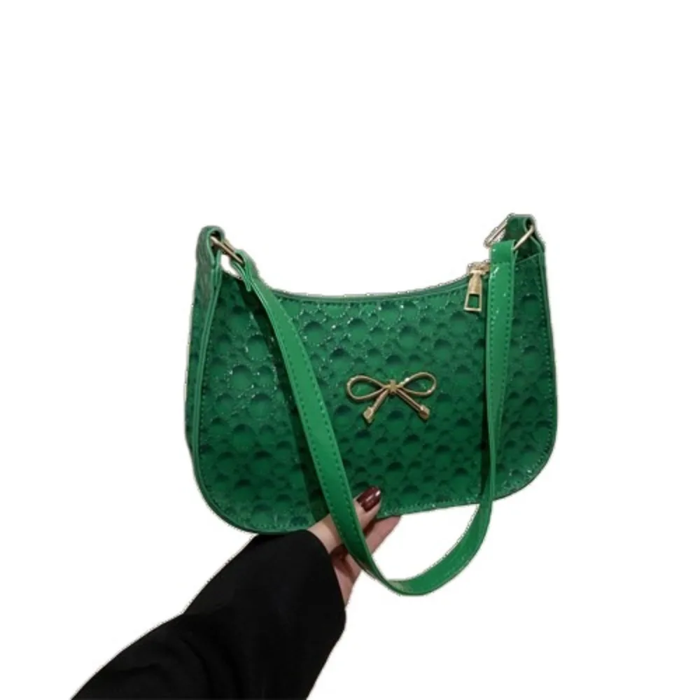 

Роскошная элегантная сумка-тоут подмышками, однотонная сумка через плечо в корейском стиле с бантом, сумка-мессенджер, женская сумка для покупок