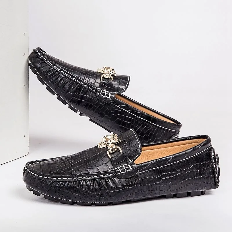 زخرفة المعادن الانزلاق على رجل حذاء كاجوال مصمم رجل أحذية خفيفة بدون كعب أحذية الزفاف القيادة الرجال الفاخرة تنيس masculino عادية #1