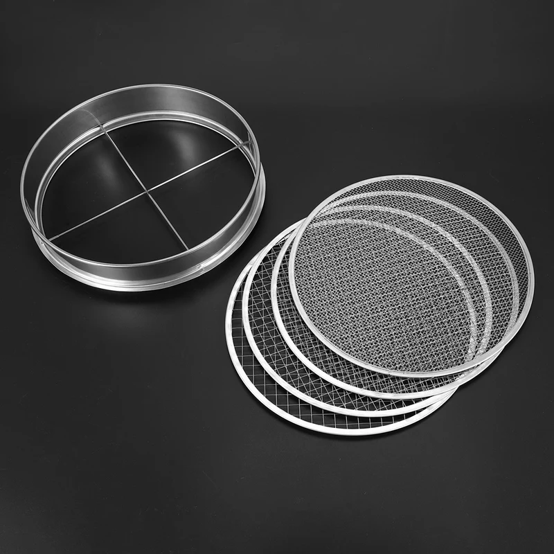 Garden Potting Mesh Sieve Sifting Pan - Stainless Steel Mix Soil Filter 4 Sieve Mesh Filter(1/8In,1/4In,3/8In,And 1/2In)