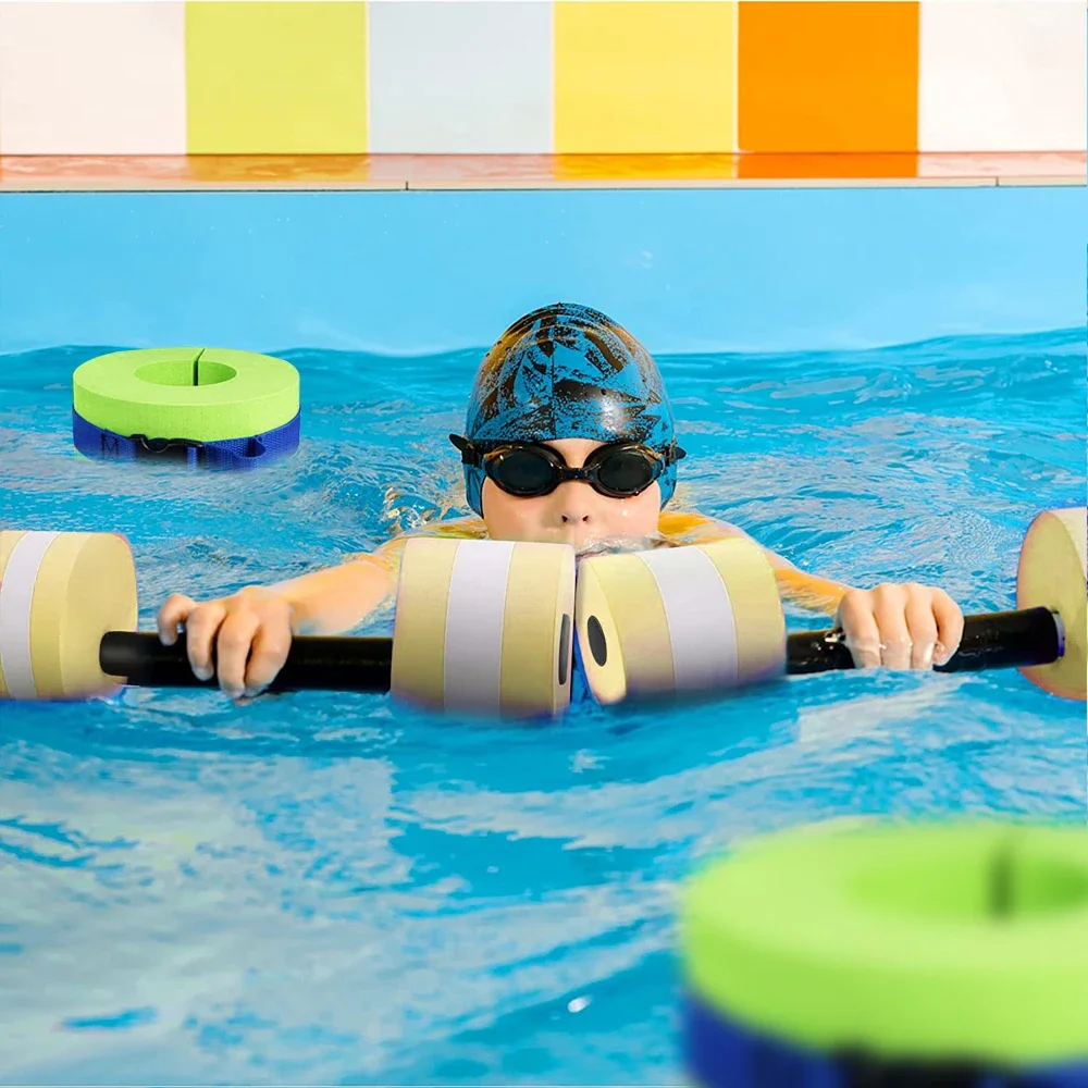 Puños acuáticos de espuma para natación, equipo de ejercicios aeróbicos acuáticos emparejados, anillo flotante, conjunto de ejercicios de Fitness, entrenamiento de tobillos y brazos