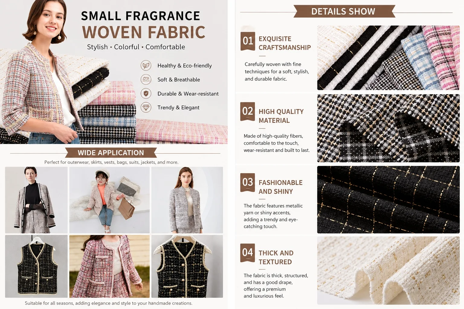 Tecido Tweed Luxuoso, Tecido B - Sewing Tweed avaliação e preço