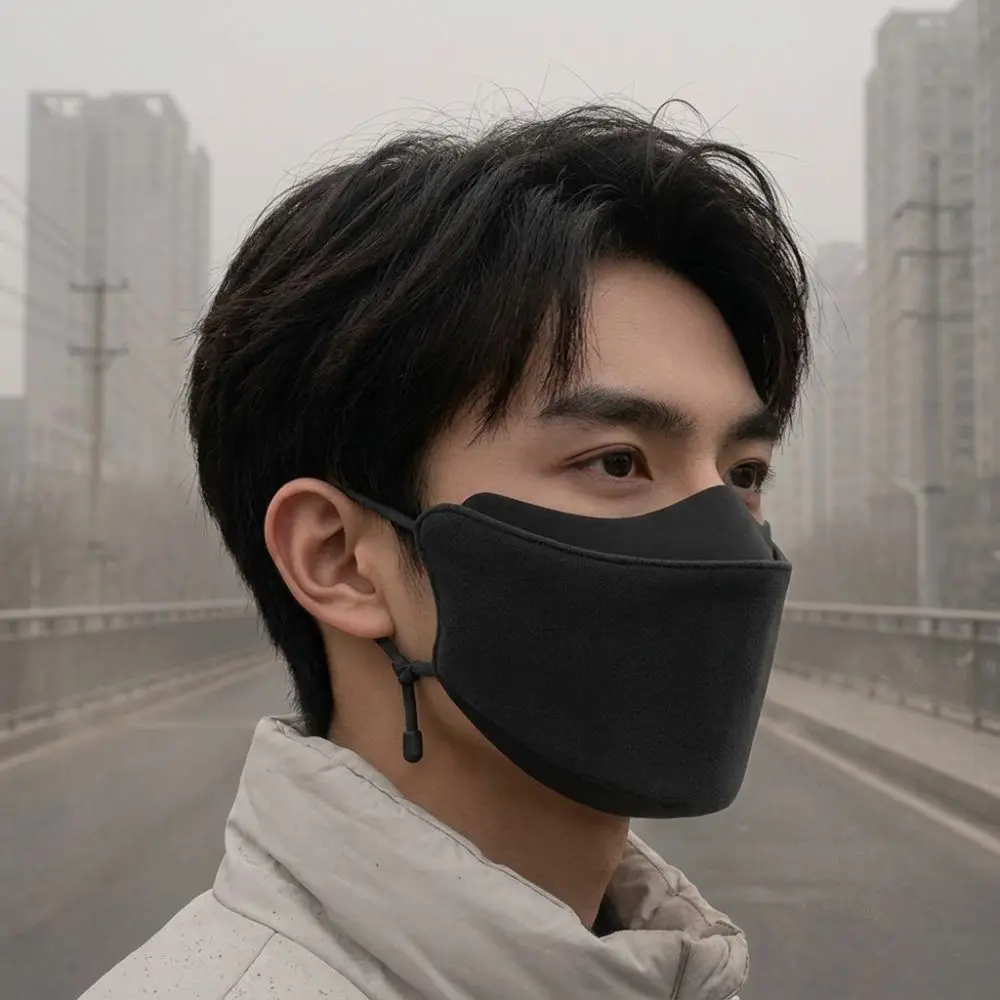 Half Face Partition Warm Face Mask Anti Fog Heat Retain Wind Dust Proof Mask Adjustable Ear Loop Thickened Anti Haze Face Cover