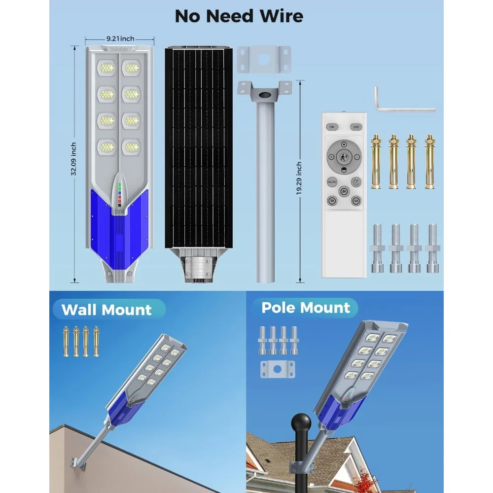 تعمل بالطاقة الشمسية في الهواء الطلق أضواء الشوارع من الغسق إلى الفجر مقاوم للماء IP67 محس حركة الأمن كشاف ضوء لوقوف السيارات الطريق