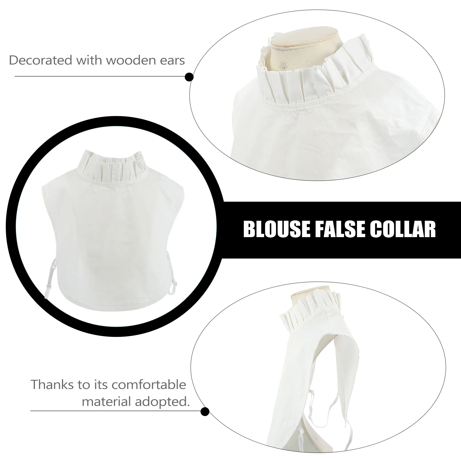 

1pcs Woodland Ruffle Fake For Women Detachable Exquisite Neckline Decor Half Shirt Costume Accessories False Collar Women Faux