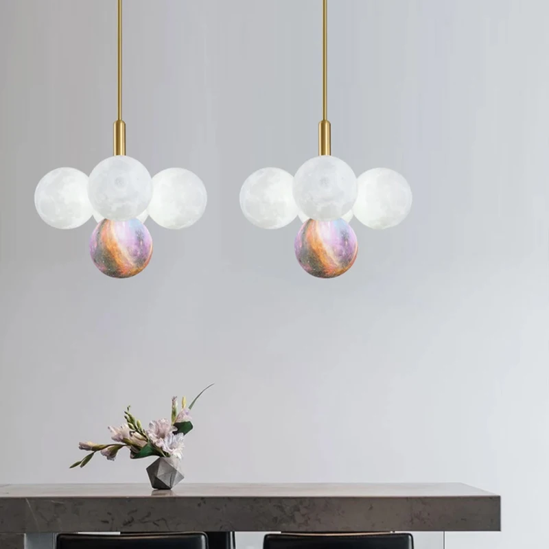 

Романтический лунный свет, мягкий декор, потолочные люстры, люстры, подвесные светильники для спальни, домашний декор, плафонье, столовая