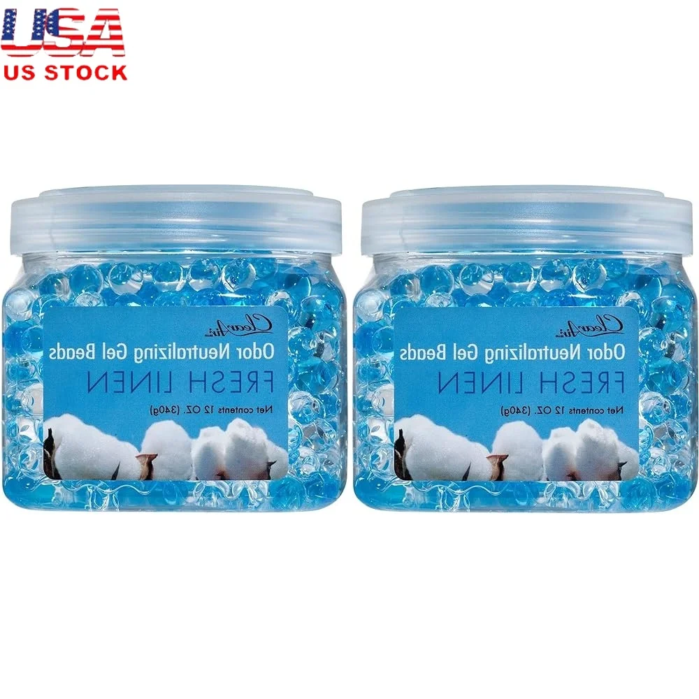 

Устранитель запаха Гелевые бусины Освежитель воздуха с эфирными маслами Ванные комнаты Автомобили Автофургоны Лодки 90 дней Свежий аромат 12 унций Упаковка из 2 шт.