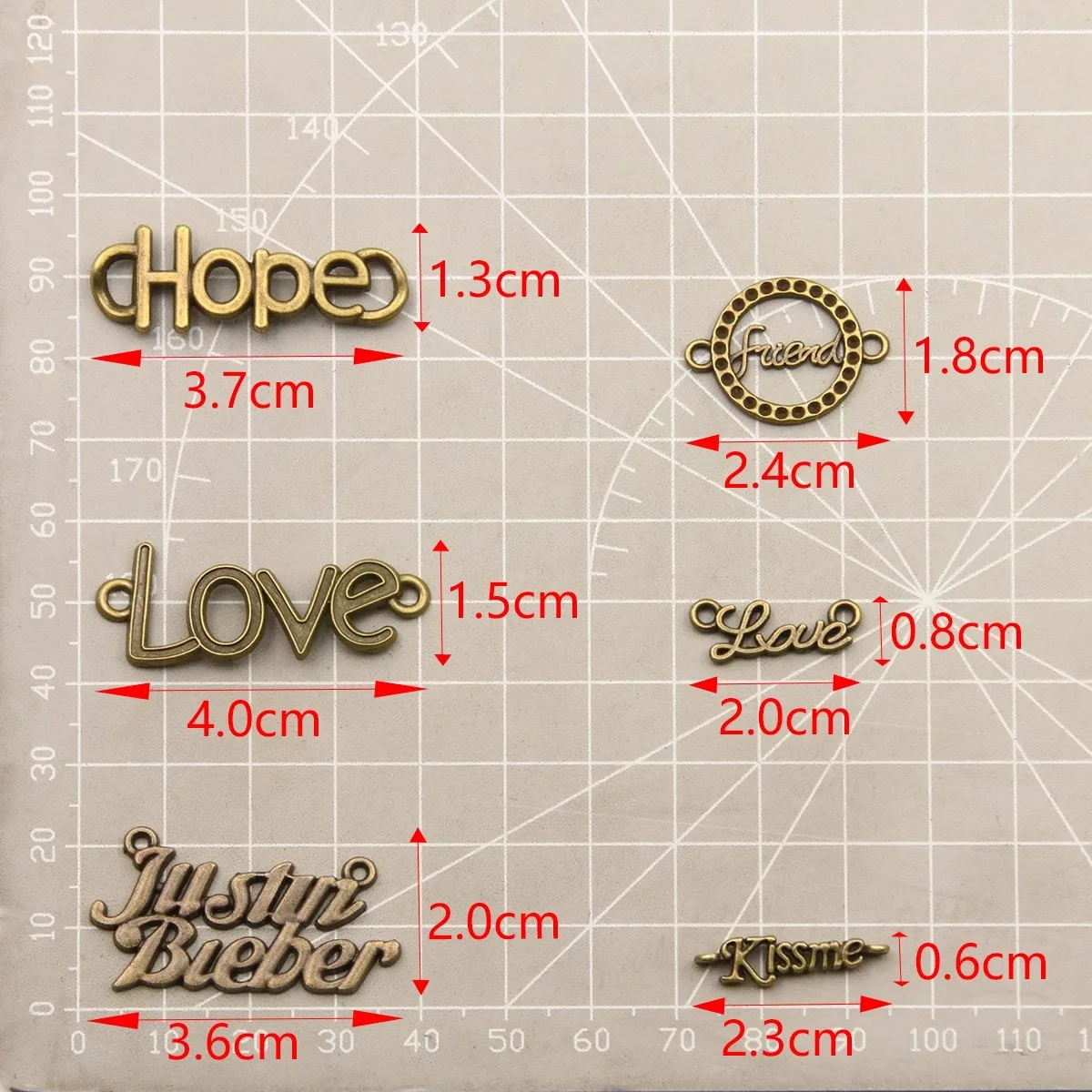 2pcs cut-out love Letter connector diy handmade bracelet necklace earrings accessory