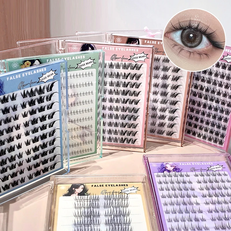 Gege bear Glue-free false eyelashes, large-capacity natural simulation self-adhesive eyelashes,naturally slightly curled,3D