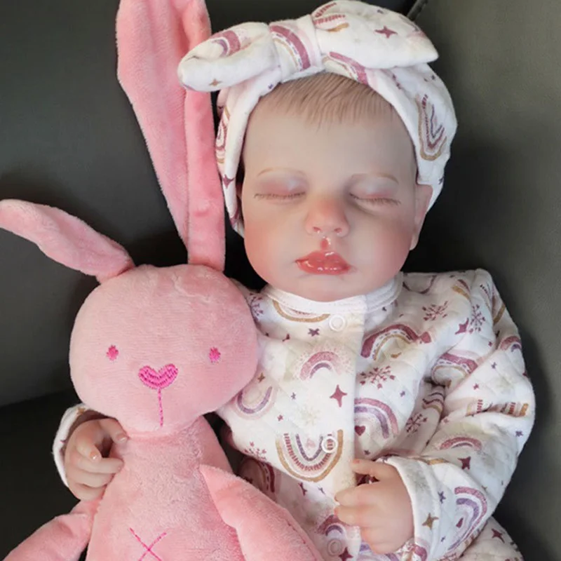 

50cm Reborn Loulou Already Painted Reborn Dolls with 3D Skin Realistic Baby Alive Newborn Dolls Toy Kids Girl Gift Real Picture