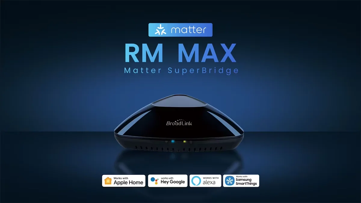 Broadlink Matter RM MAX  Wi-Fi BLE Universal Remote Smart Home Hub For IR/RF Devices TV AC Fan Blinds For HomeKit Alexa Google