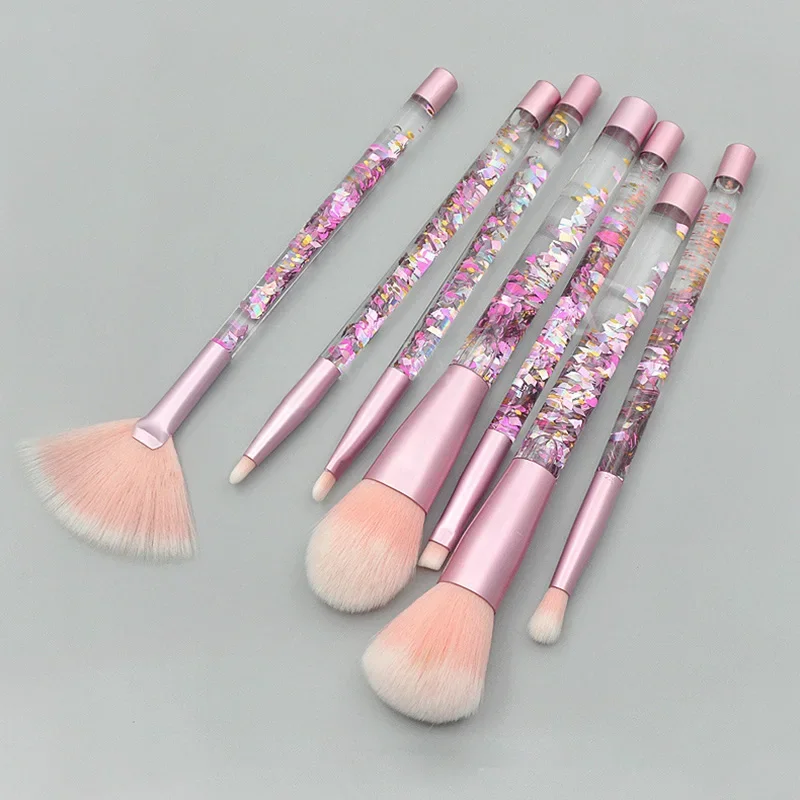 7 Stks/set Glitter Make-Up Borstels Set Diamant Kristal Handvat Set Poeder Foundation Wenkbrauw Gezicht Make-Up Borstel Cosmetisch