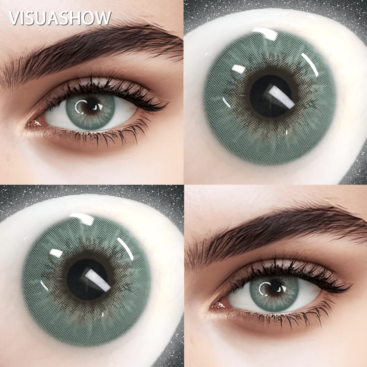VISUASHOW Sin Brown Natürliche Kontaktlinsen mit Sehstärke 14,0 mm Kleine Pupille Weiche Farblinse für Tägliches Augen-Make-up – Detail 12