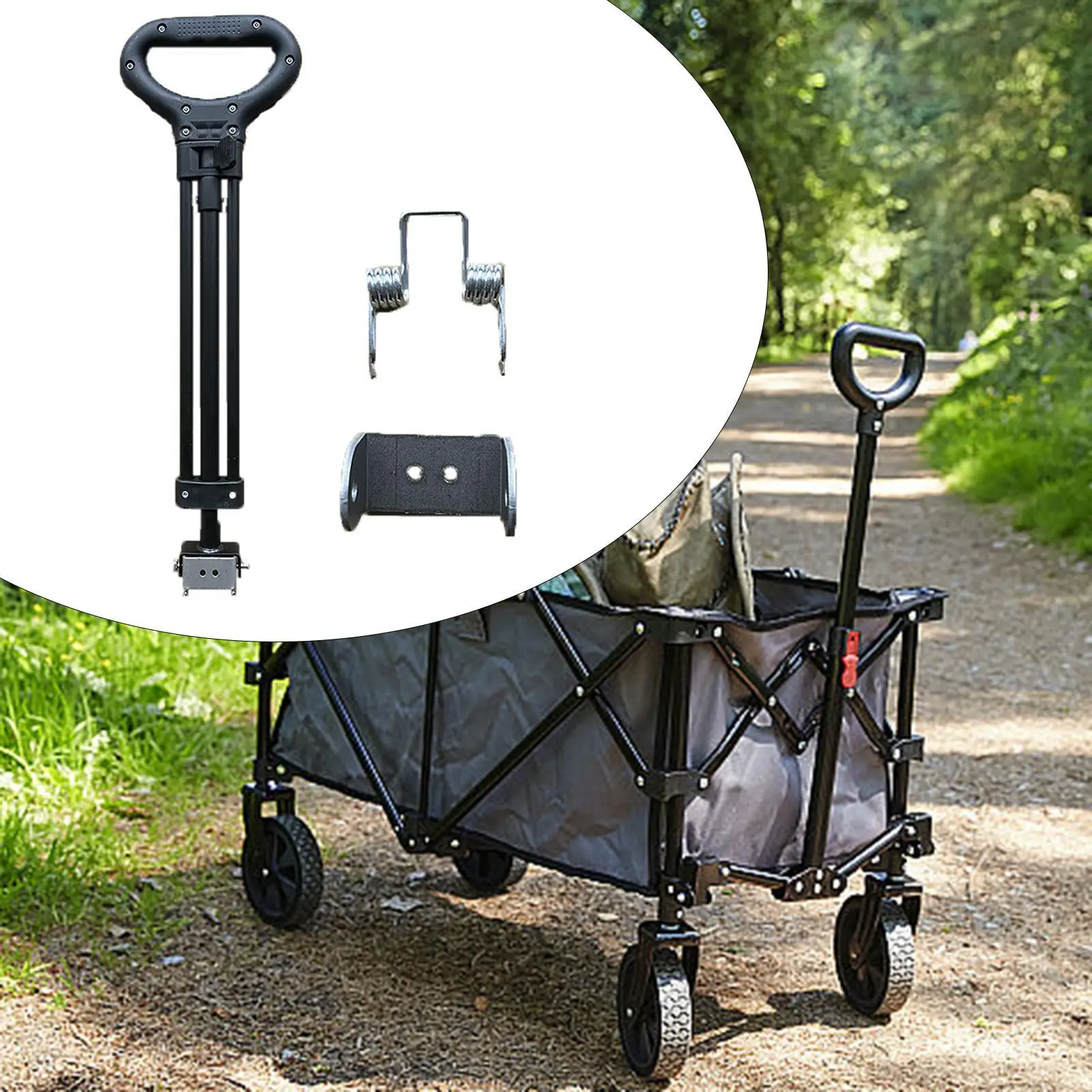 

Wagon Cart Pull Handle Replacement Part Spare Accessories Folding Wagon Handle Telescopic for Fishing Camping Trolley Outdoor