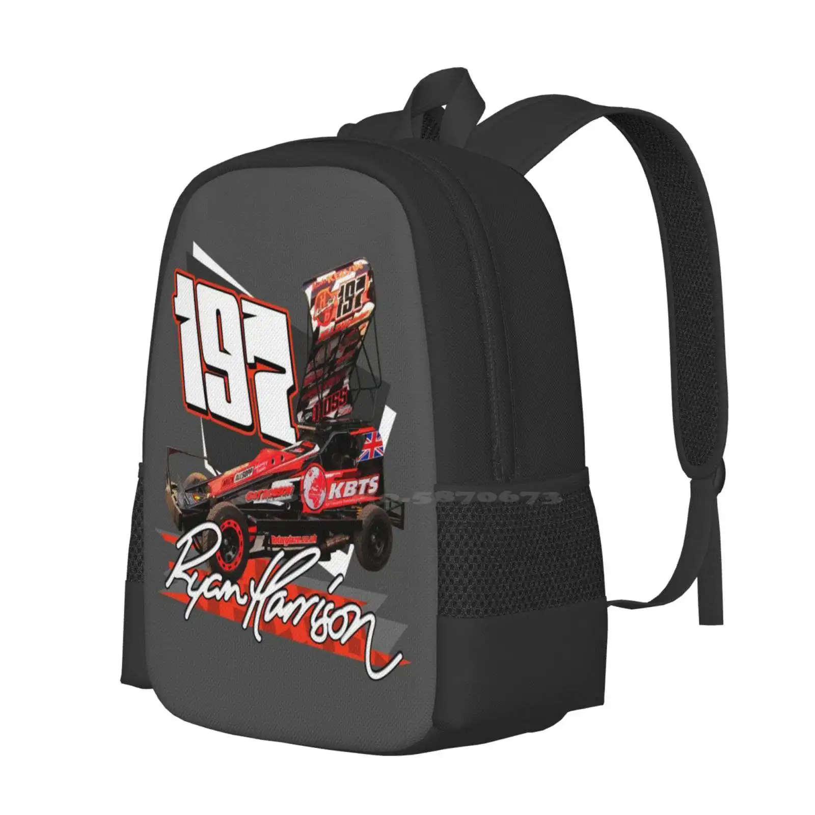 197 Ryan Harrison Brisca Stock Car 2021 Backpack For Student School Laptop Travel Bag Stockcars Sport Speed Oval Track Brisca