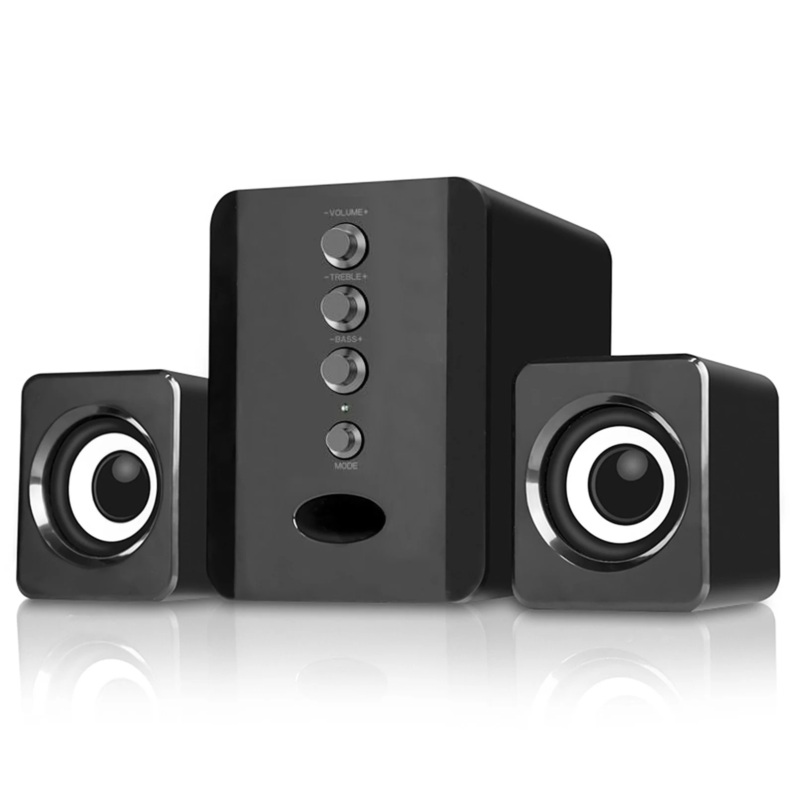 D-202 USB Wired Combination Speakers Computer Speakers Bass Stereo Music Player Subwoofer Sound Box for Desktop Laptop Notebook