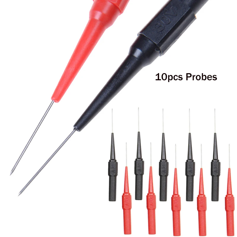 

10pcs 0.7MM 30V Car Tip Probes Diagnostic Tools Multimeter Test Leads Extention Back Piercing Needle Tip Probes Auto Kit Machine