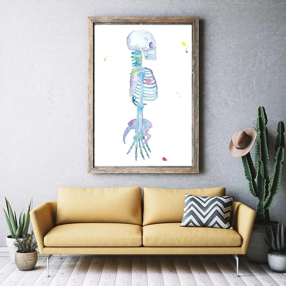 Home Decoration Skeleton Art Canvas Prints And Posters Physiotherapist Wall Art for Men Painting Wall Pictures For Living Room