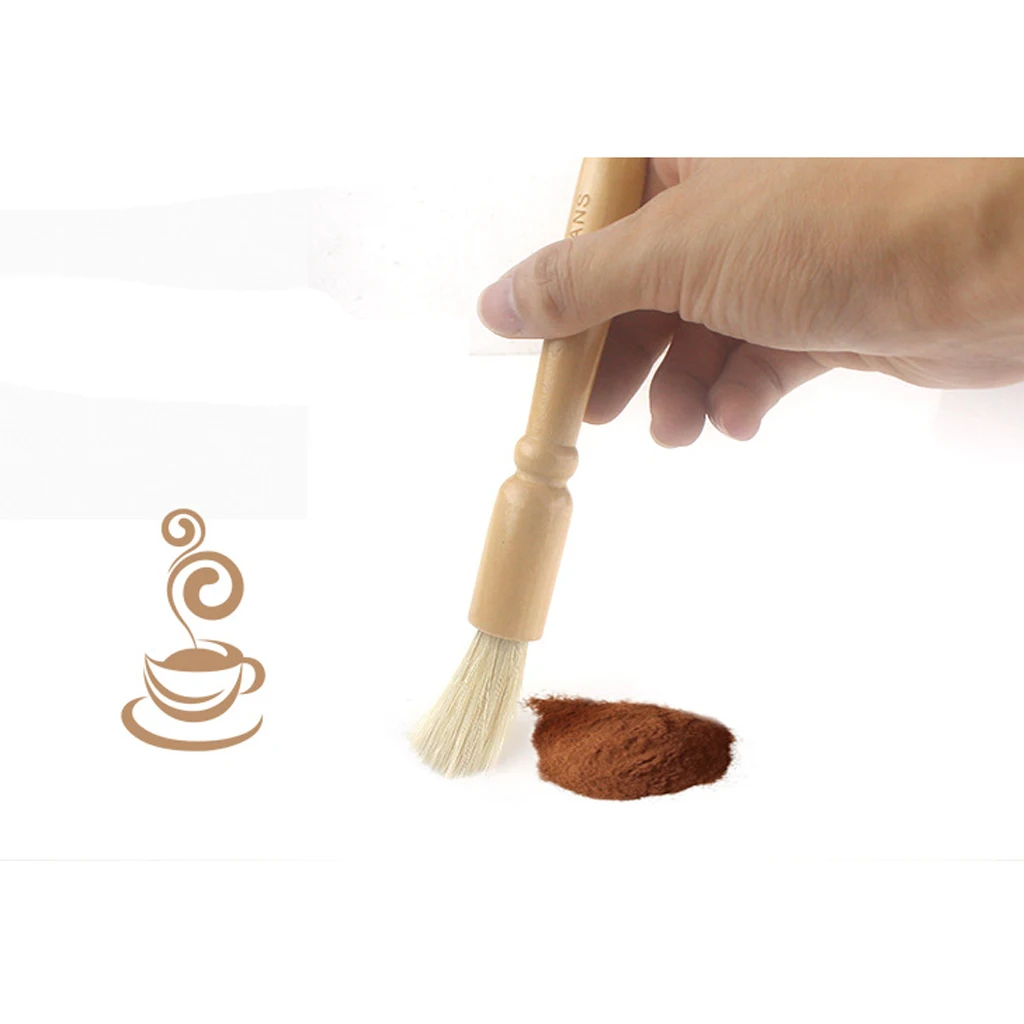 Щетка для чистки кофе, крупная деревянная натуральная щетина, деревянные аксессуары для очистки от пыли зерна зерен кофе, инструмент для бариста