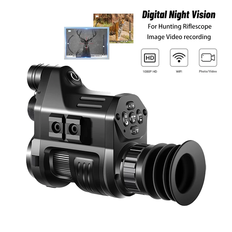 

Digital Night Vision Scope, 1080P WiFi Camera, Camcorder, Zero Position, Reticle Sight, Aiming for Outdoor Hunting, Riflescope