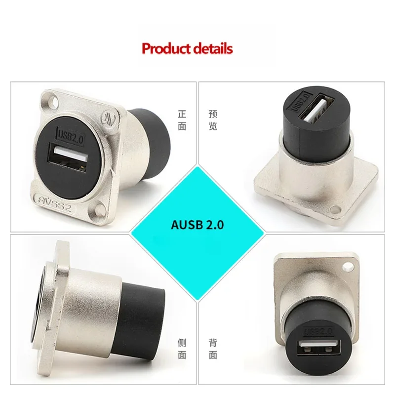 

AVSSZ USB3.0 2.0 Type A Cable Connector High-speed Transmission Solderless Socket Female to Female Panel Mount Chassis Connector