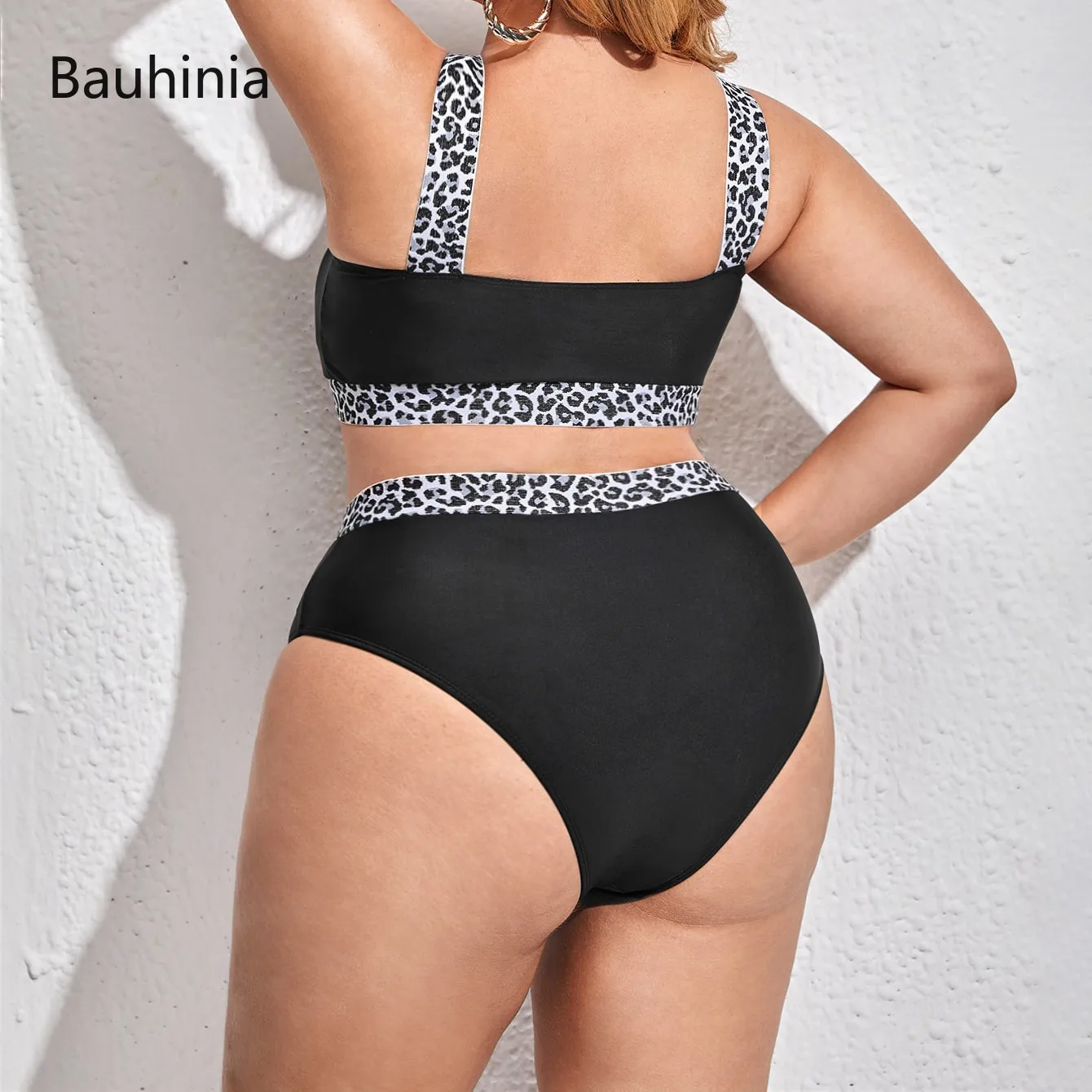 Bauhinia Dames Badmode Met Hoge Taille Push-Up Bikini Set Plus Size Zomer Strand Zwempak Badpak