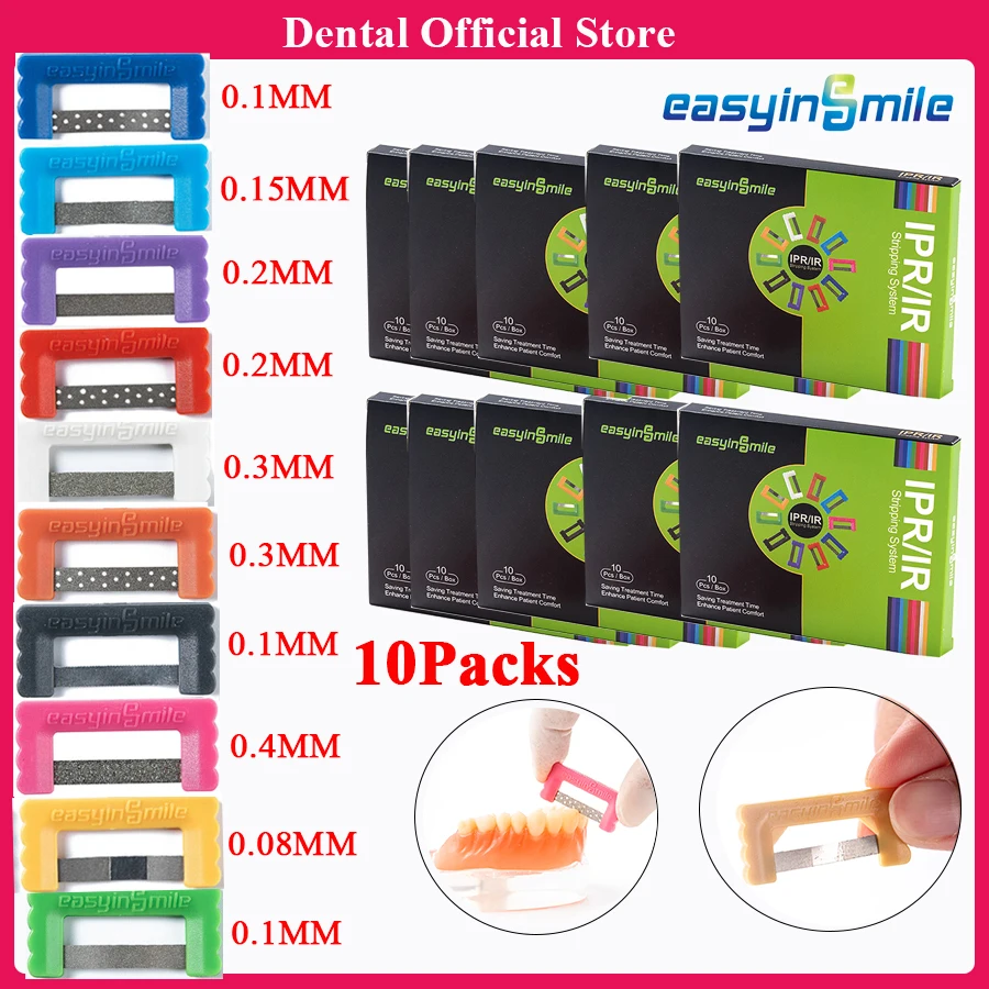 Easyinsmile 10Packs Dental Orthodontic IR IPR Polishing Strips interproximal Reduction Strips Tooth Enamel Reduce Saws Strips