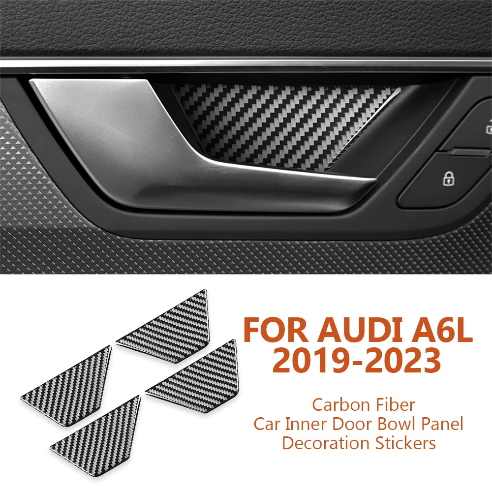 

For Audi A6L-C8 A7 2019-2023 Anti-Scratch Carbon Fiber Car Inner Door Bowl Panel Decoration Stickers Auto Interior Accessories