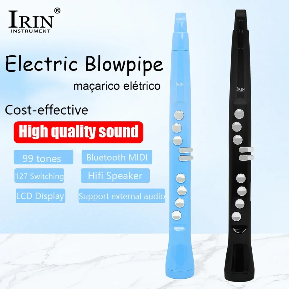 IRIN S58 Electric Blowpipe Mini Sax Flute Dual Fingering LCD