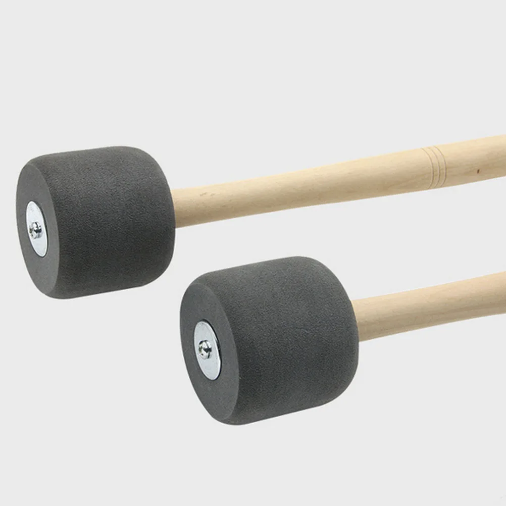 

2Pcs Bass Drum Sticks Wood Handle Professional Non-Slip Lightweight Percussion Instrument Accessories for Students Players