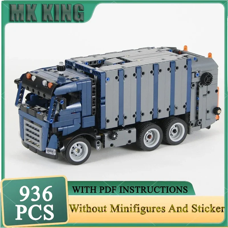 

Модель городского автомобиля Moc, строительные блоки, модель мусоровоз, технология, кирпич, сделай сам, сборка, праздничные подарки, строительный набор, игрушки