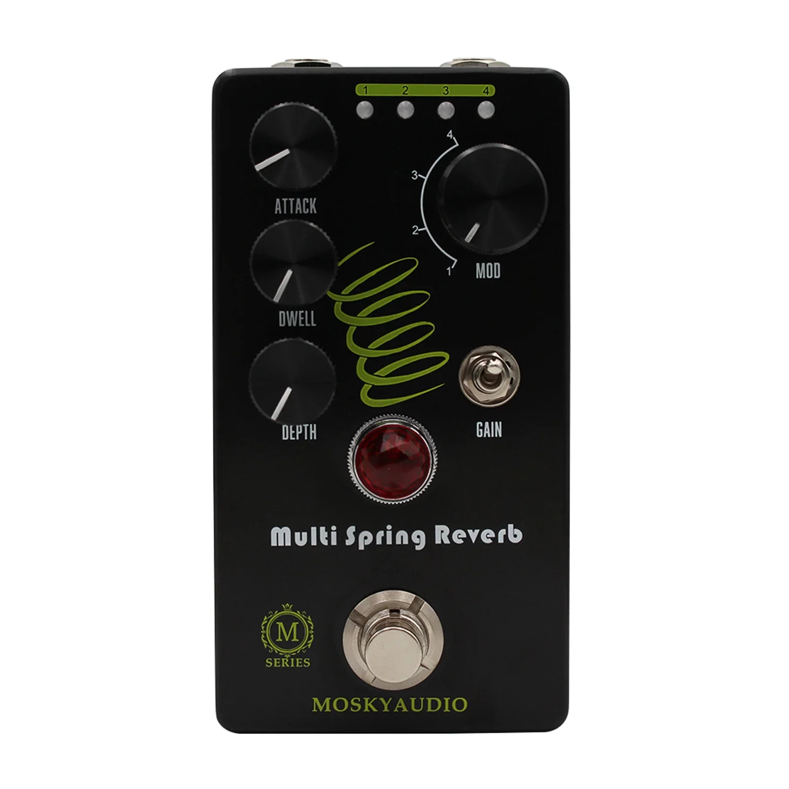 

Mosky True Bypass & 4-Mode Selector Multi-Spring Reverb Effect Pedal with Attack/dwell/depth Knobs for Post-Rock Pedalboards