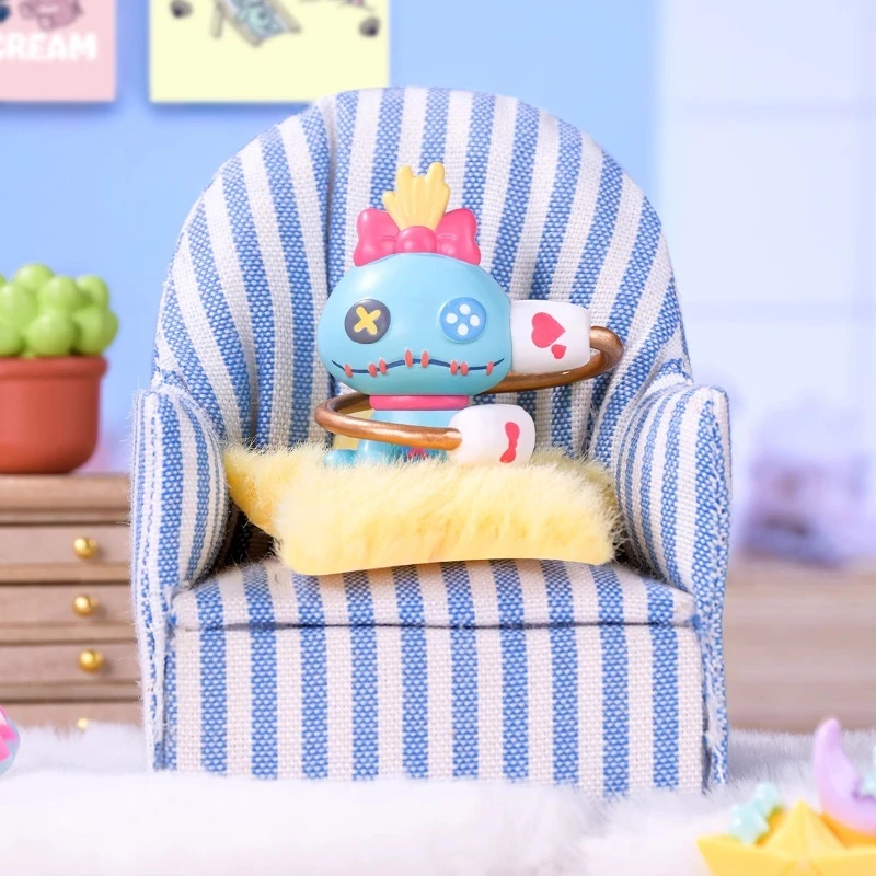 Nova disney stitch aventura série saco cego bonito mini dos desenhos animados modelo de mesa requintado pequeno grão brinquedo surpresa caixa mistério presente