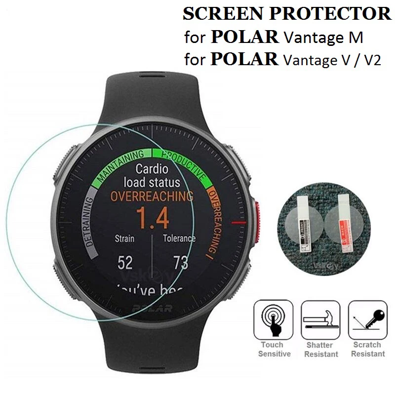 2PCS Screen Protector For Polar Vantage V2 Smart Watch Tempered Glass For Polar Vantage M/V Anti-Scratch Protective Film