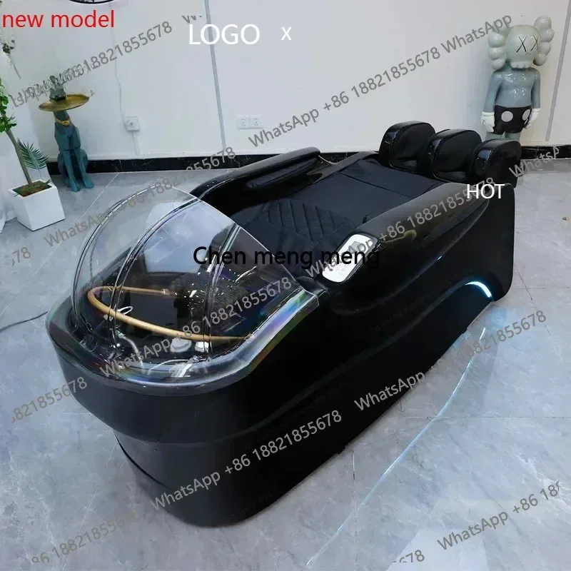AB03Modern Design Japanese Shampoo Chair and Massage Bed with Ceramic Sink and Basin for Hair Salon
