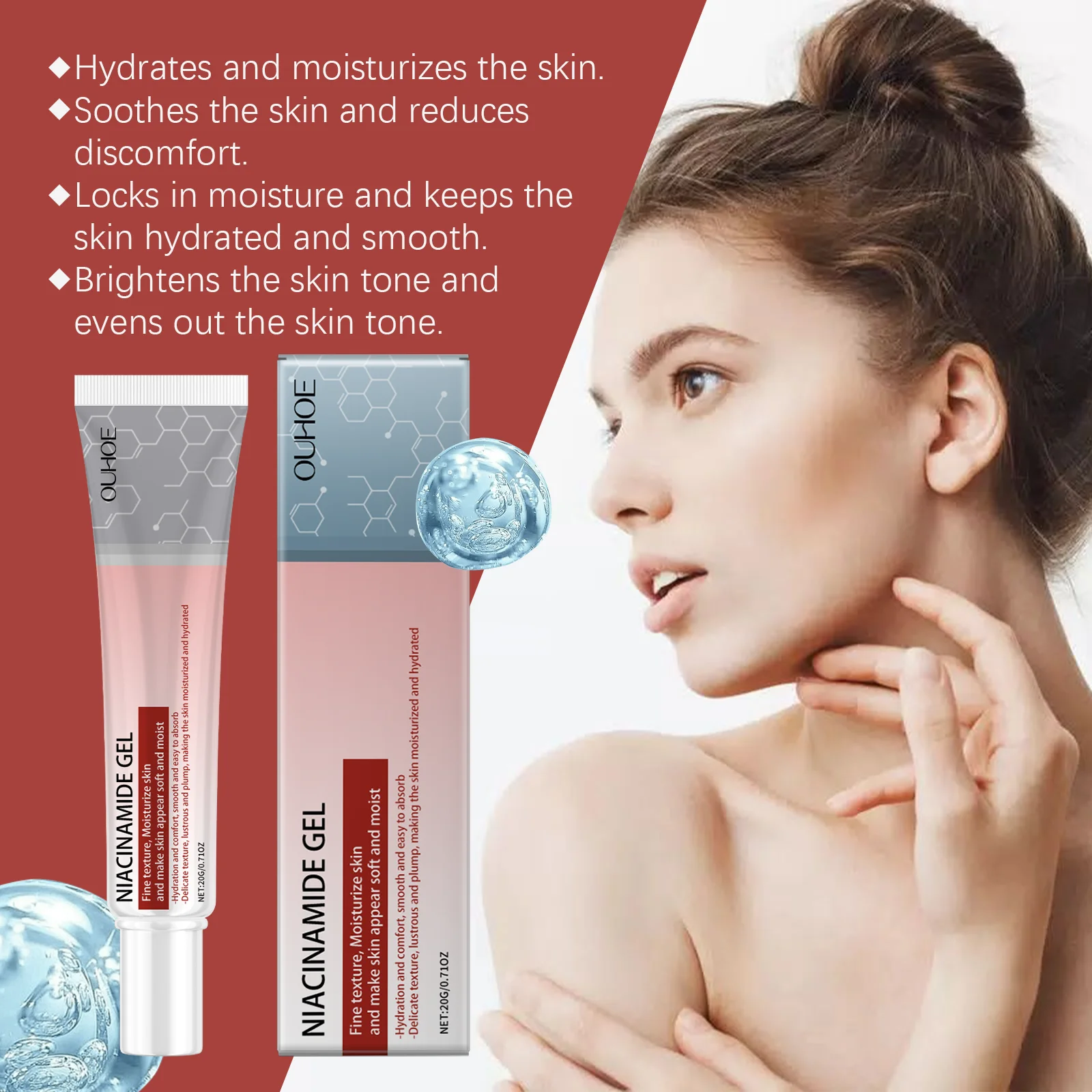 

OUHOE Nicotinamide gel Moisturizing, Soothing and Firming Skin Moisturizing and Moisturizing Facial Care gel