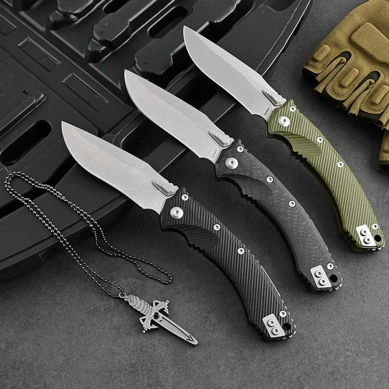 

MT складной нож для амфибия D2, стальной складной нож высокой твердости, уличный инструмент, ручка из углеродного волокна, нож для выживания в кемпинге
