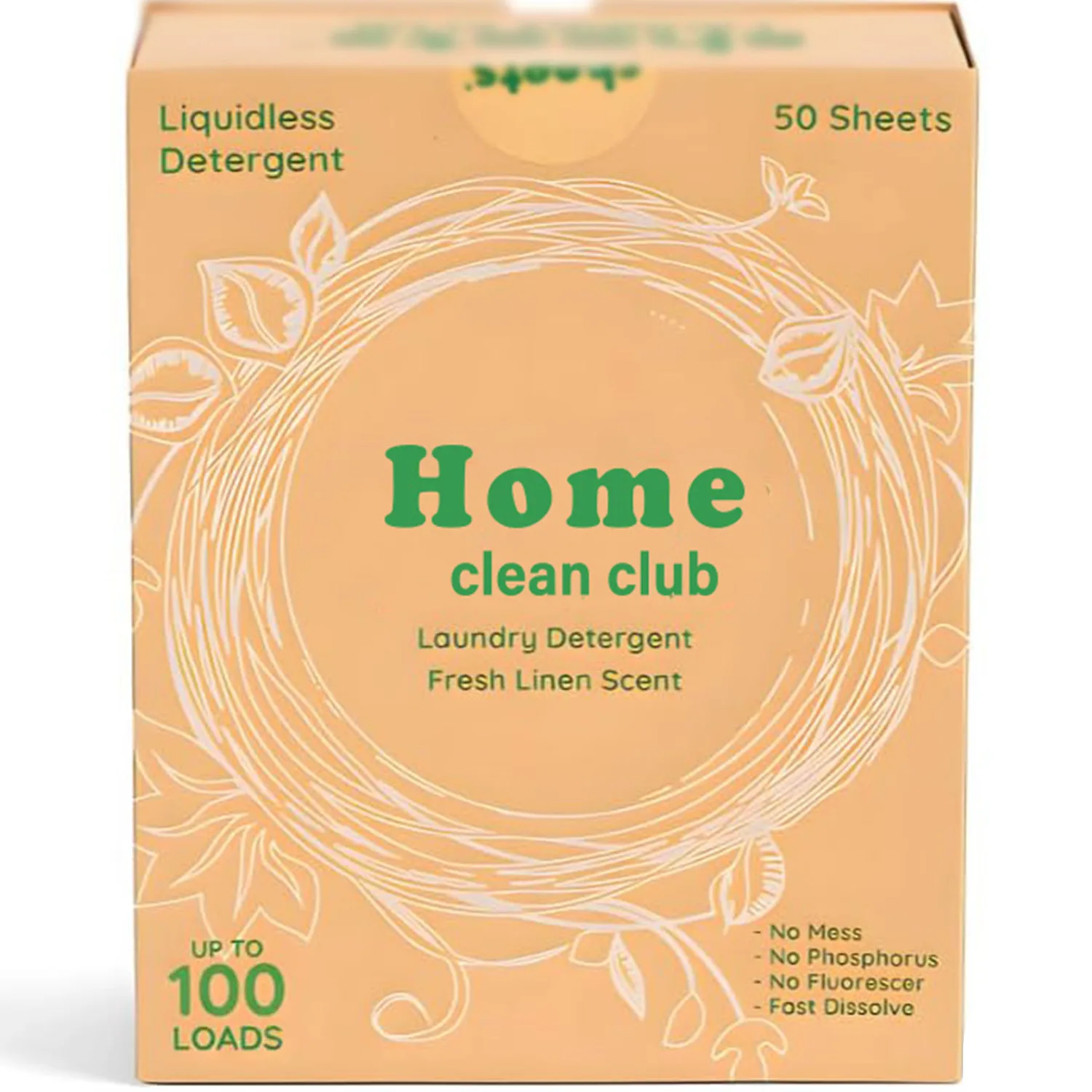 50 Pcs Laundry Detergent Sheets Fresh Linen Eco-Friendly Hypoallergenic Septic Plastic Free Quick Dissolving Liquidless Formula