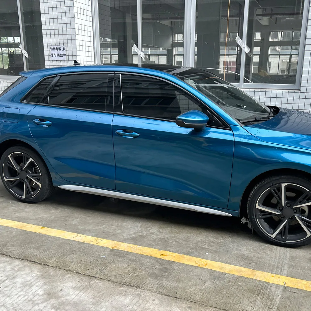 Glossy Black PVC Car Window Decorative Strip Sticker For Audi A3 8Y 2021-2025 hatchback Exterior Protection Accessory