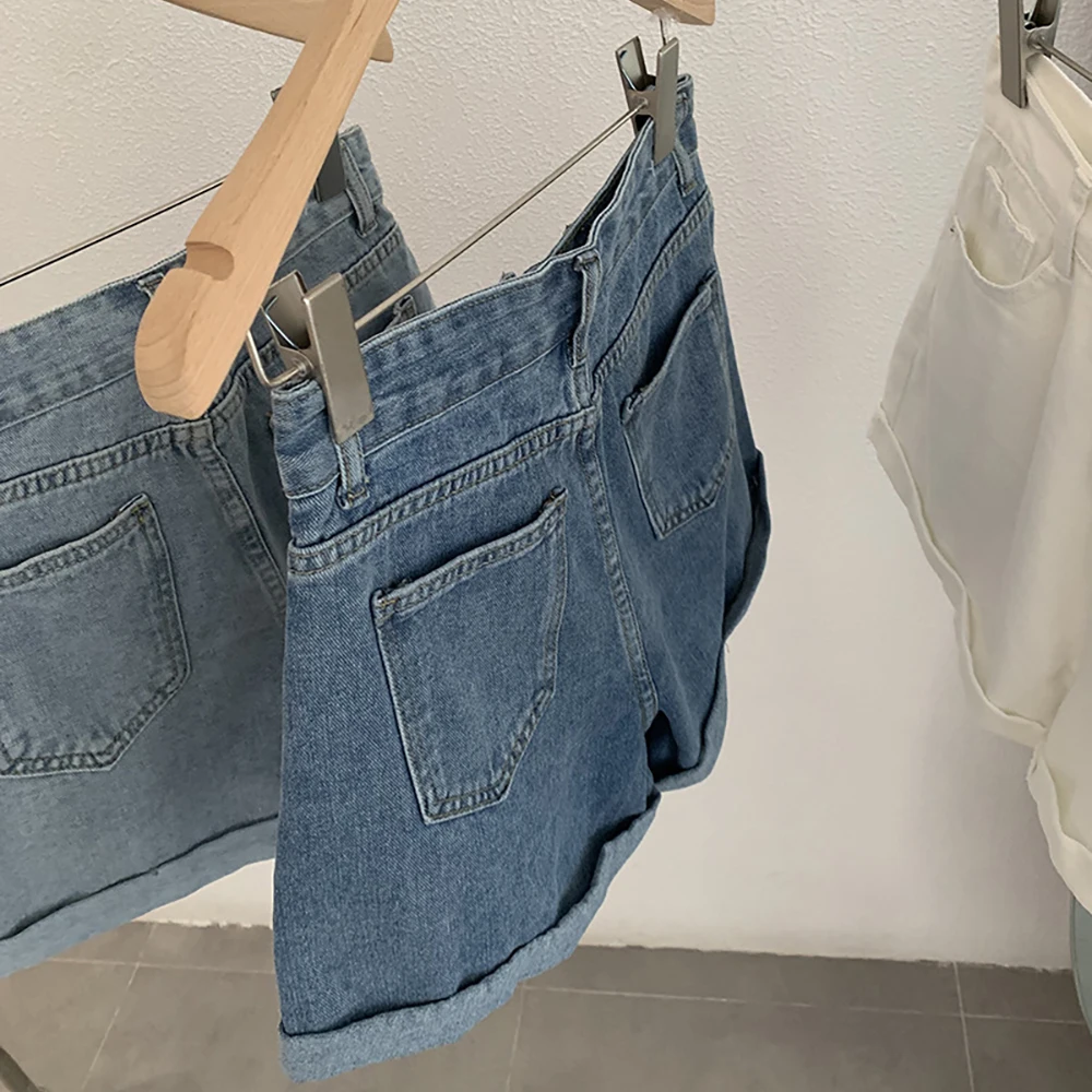 トレンドのカールAラインデニムショートパンツ レディース 夏 ハイウエスト スリム ロールド ジーンズショートパンツ 2025 新作 ガールズ カジュアル スリム ホットパンツ