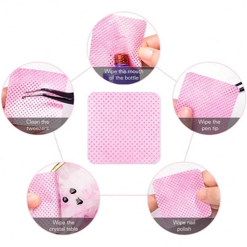 Lint Free Wipes Cleaning Tool Nail Art Cleaning Wipes Tips UV Gel Polish Removal Pad Paper Wipes Cotton Pads Nail Polish Remover