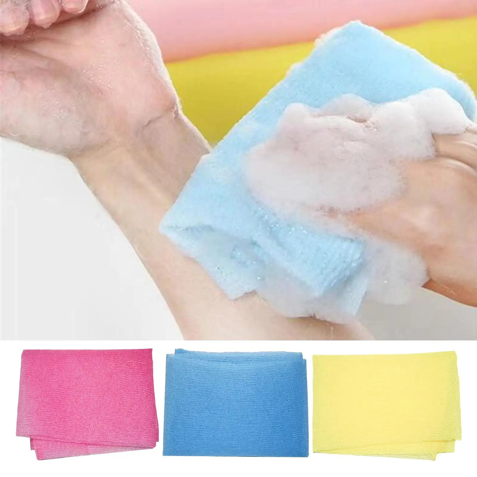 

Nylon Wash Cloth Extra Long Bath Towel Beauty Skin Shower Cleaning Scrubbers