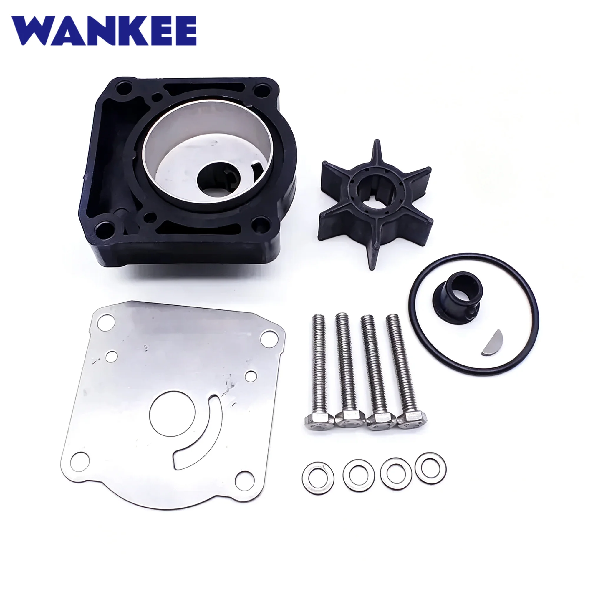 Water Pump Impeller Rebuild Kit 61N-W0078-11 for Yamaha F25 25HP C30 30HP Outboard Sierra 18-3432