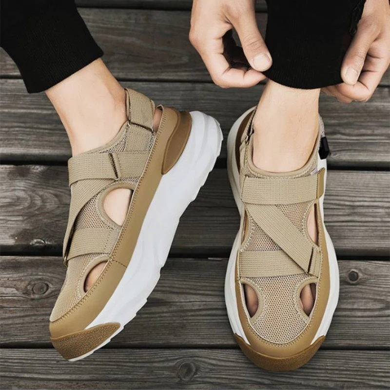 2024 Nieuwe Mode-Ontwerper Heren Sandalen Ademende Vrijetijdsschoenen Voor Heren Non-Slip Strandsandalen Heren Platform Sandalias