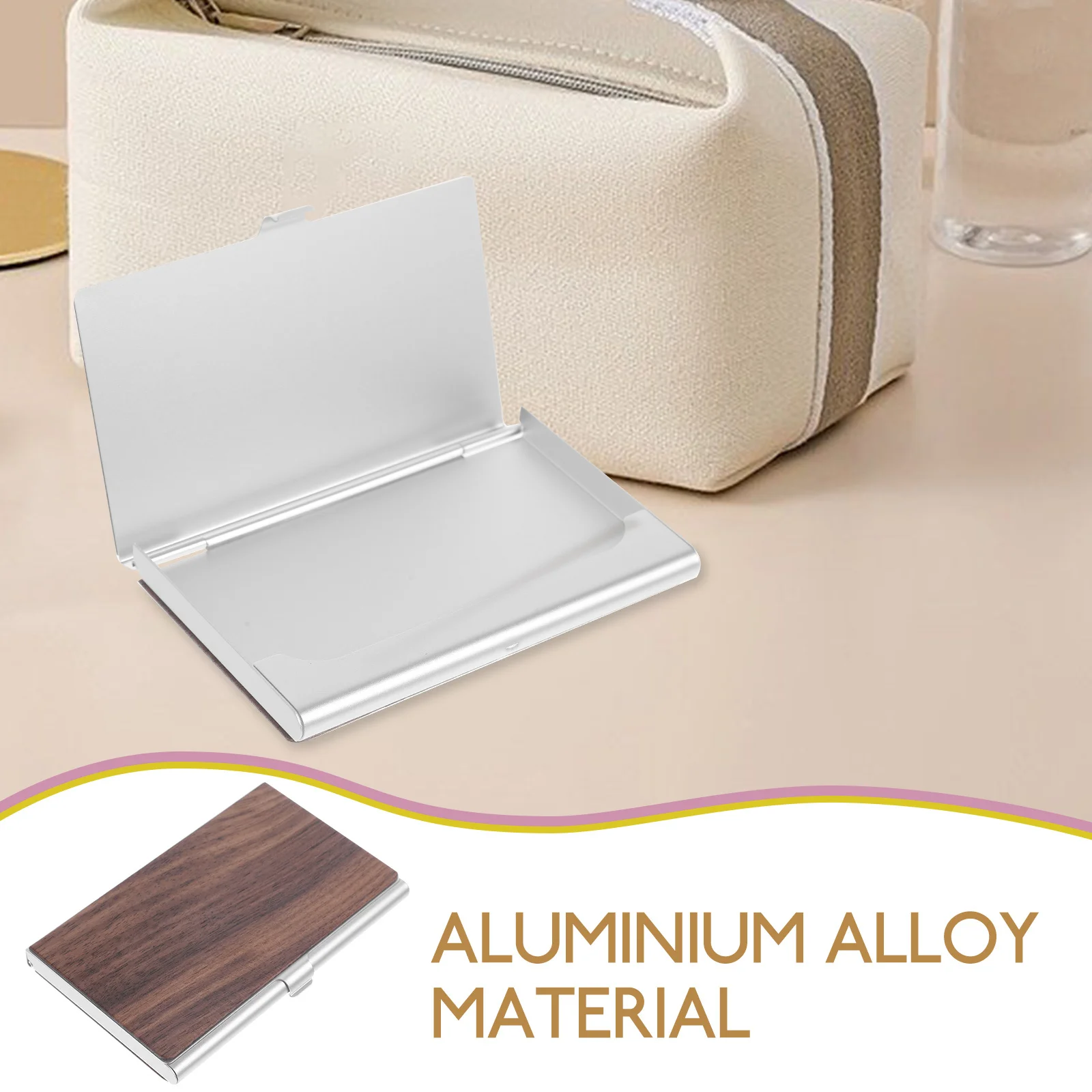 Stylowy etui na wizytówki, kompaktowe, przenośne, dla kobiet, prezent dla pracowników handlowych, pojemnik na wizytówki, pudełko na karty imienne.