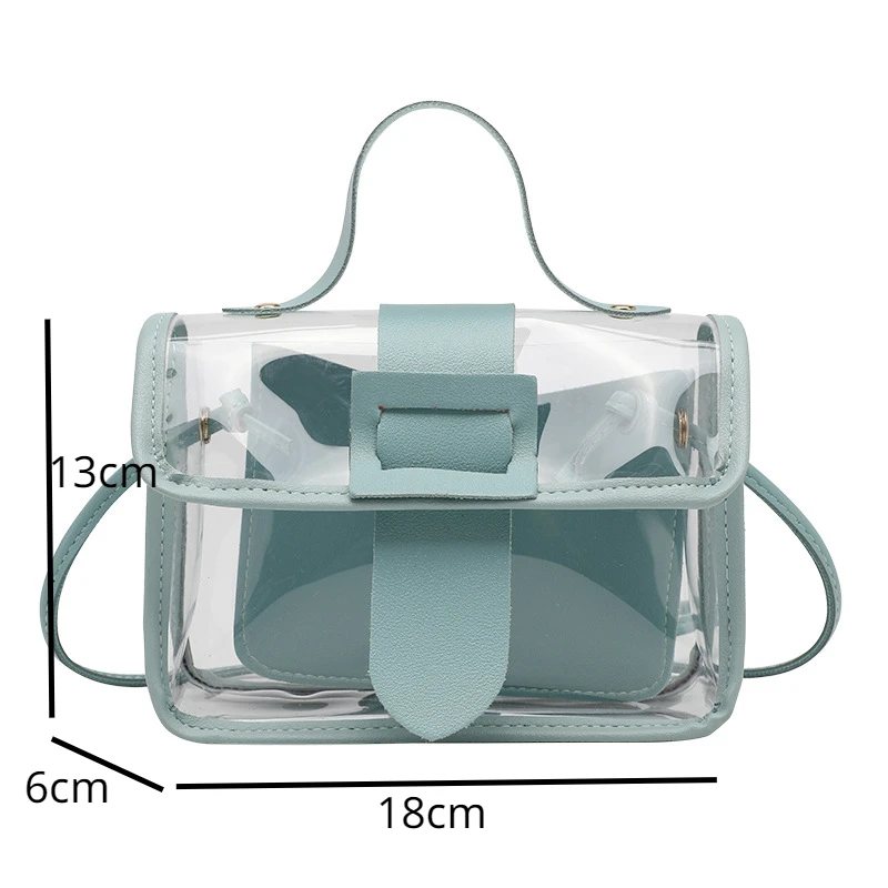 2023 Korean Transparent Fashion Women\'s Bag Summer PVC Single Shoulder Crossbody Bag Handbags Crossbody