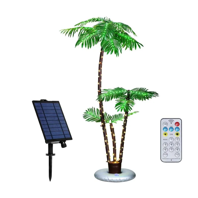 

Solar Lighted Palm Tree 6FT Outdoor Christamas Tree Decoration,8 Modes Tropical Palm Tree Fake Plant Light for Patio Pool Yard