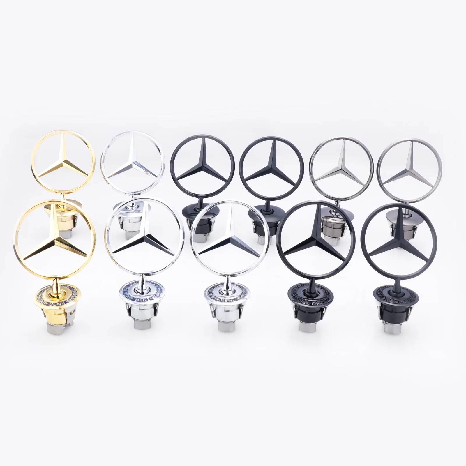 Car Engine Hood Emblem Front Bonnet Chrome Mark Accessories For Mercedes Benz AMG W204 W205 W203 W211 W212 W213 W201 W210 W124