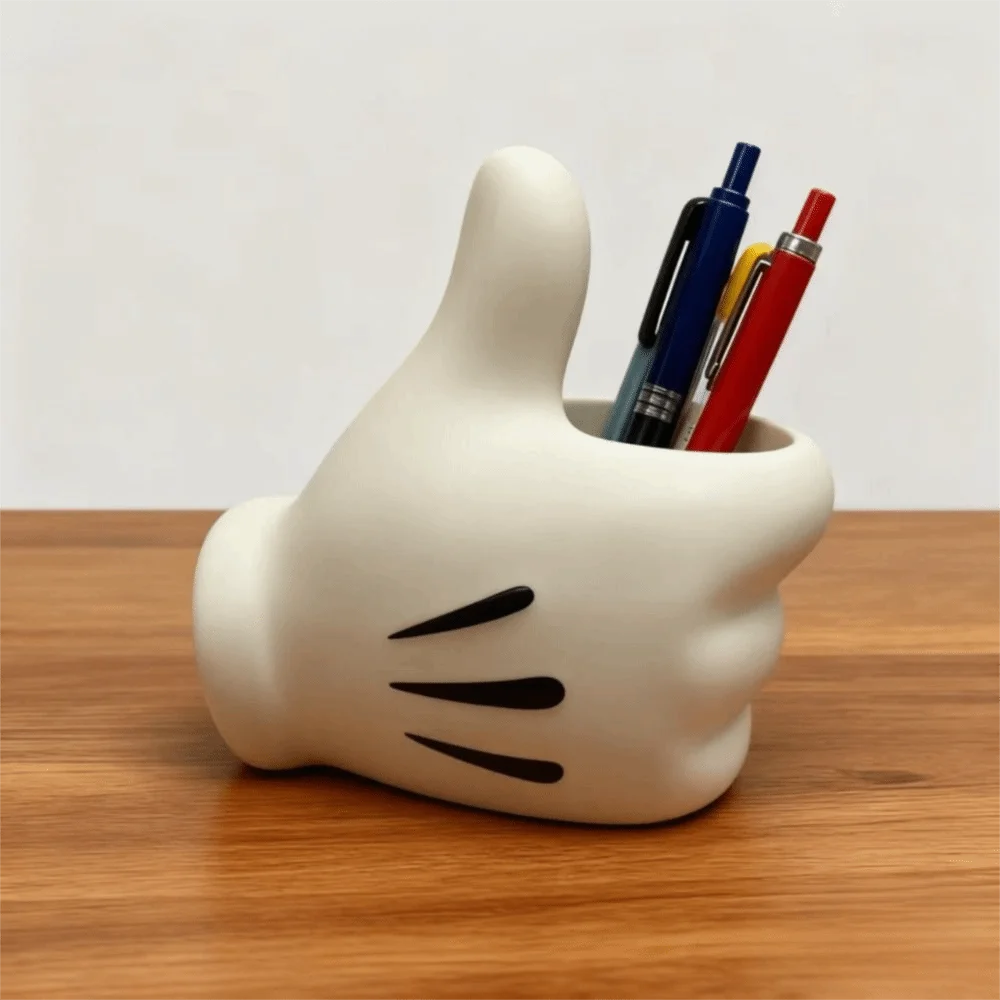 Thumbs Up Creative Design Pen Holder Trendy Style Cute Cartoon Storage Ornament Personalized Desktop Ornament Home Decoration