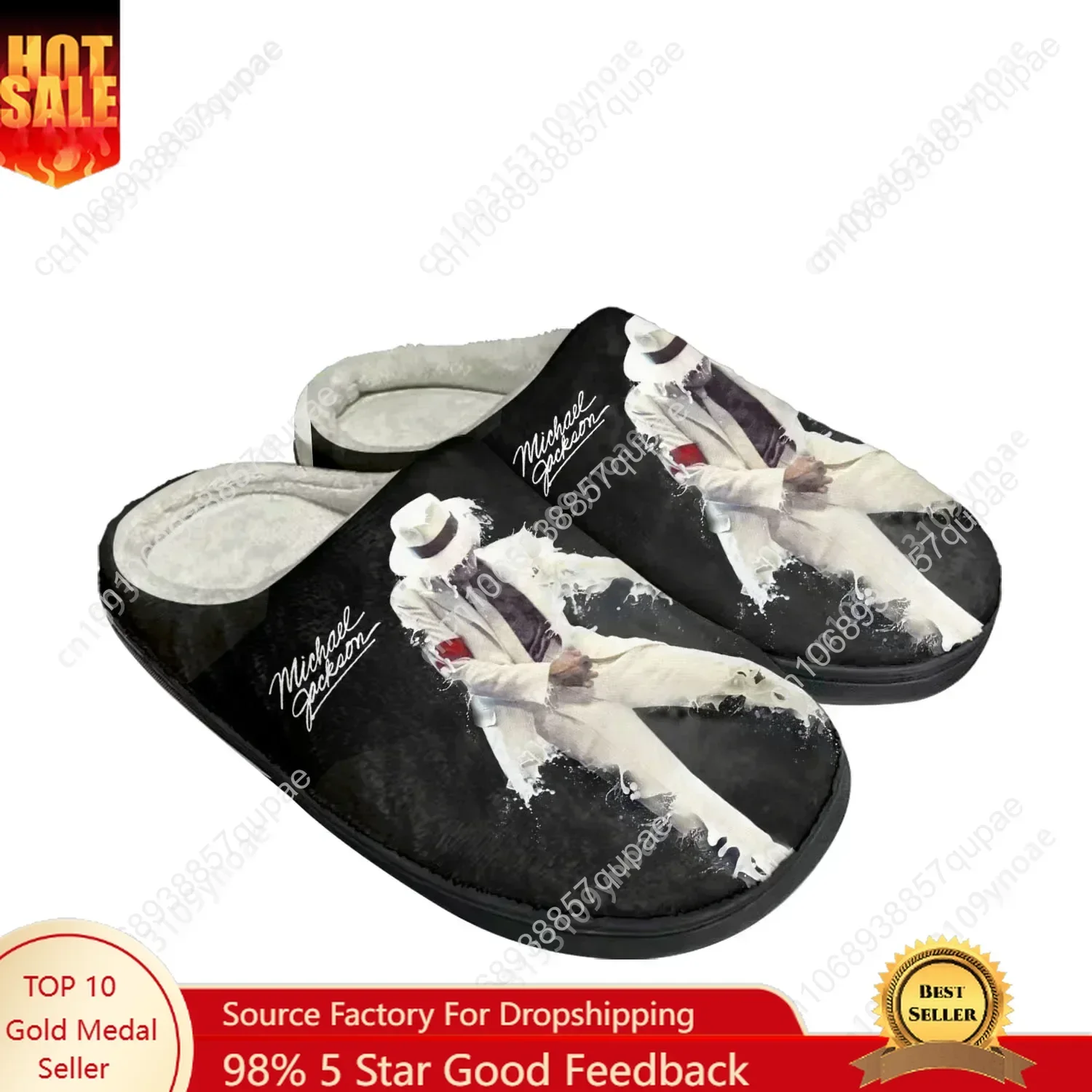 

Michael Jackson Pop Singer Dancer Home Cotton Slippers Mens Womens Sandals Plush Bedroom Keep Warm Shoe Thermal Slipper